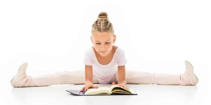 Dancer reading a book